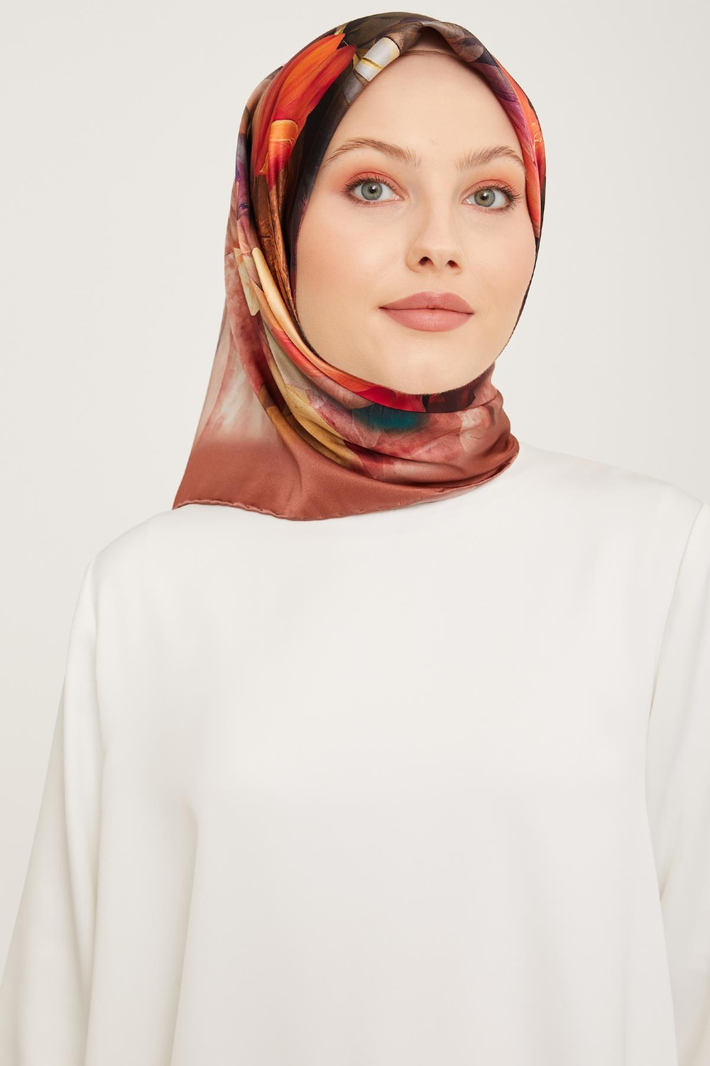 Armine İpek Eşarp 2024 Kış - 9001-51 Bakır Twill