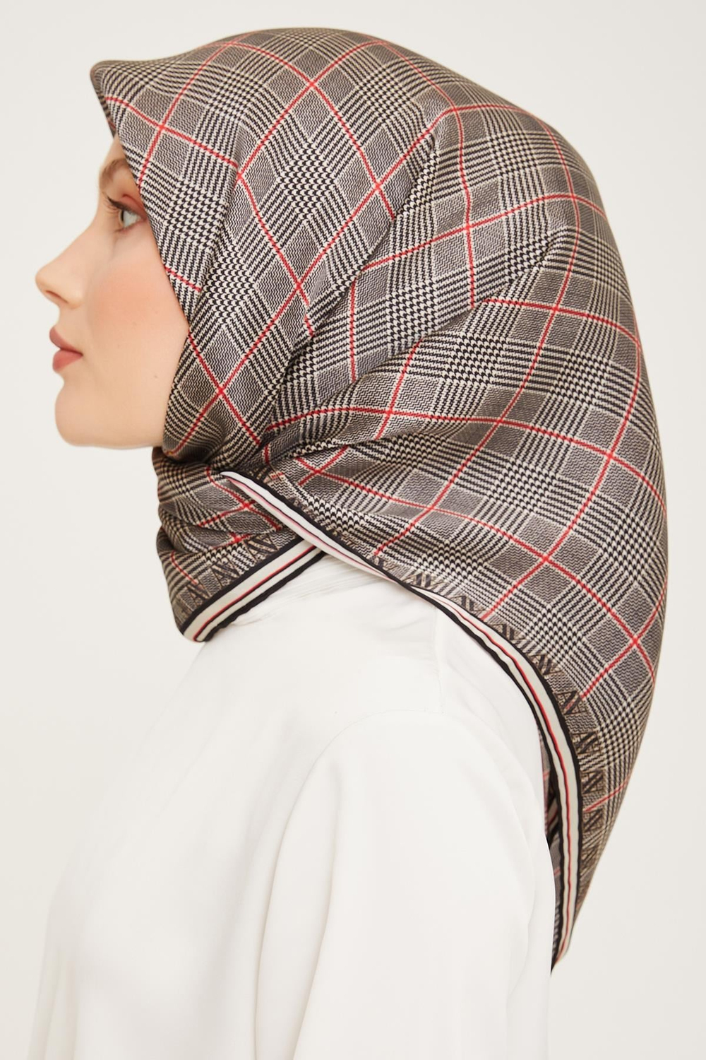 Armine İpek Eşarp 2024 Kış - 9029-09 Gri Twill