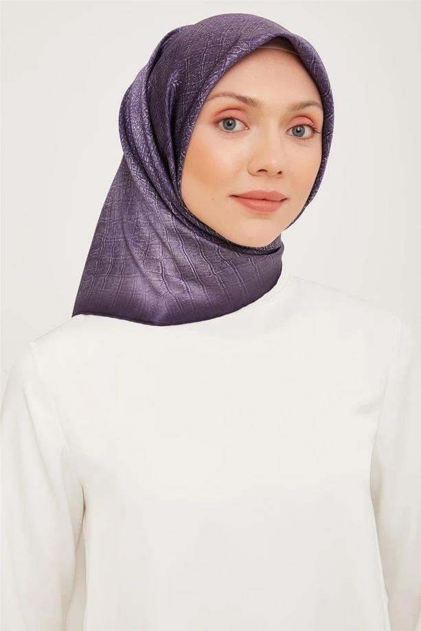 Armine İpek Eşarp 2024 Kış - 9030-01 Mor Twill