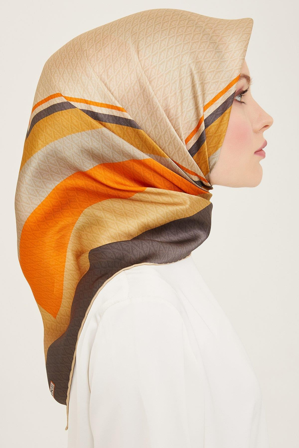 Armine İpek Eşarp 2024 Yaz - 9111-83 Füme Twill