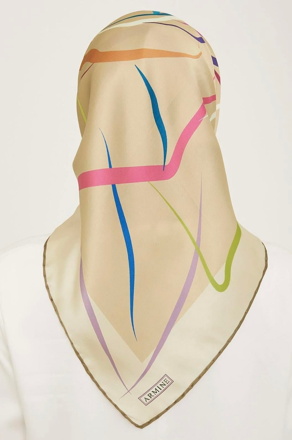 Armine İpek Eşarp 2024 Yaz - 9115-36 Bej Twill