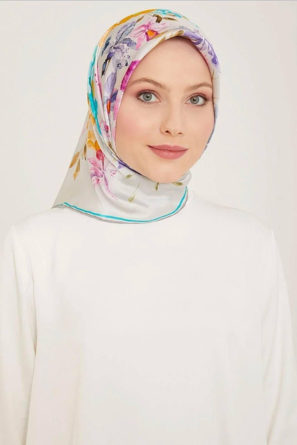 Armine İpek Eşarp 2024 Yaz - 9127-31 Gri Twill