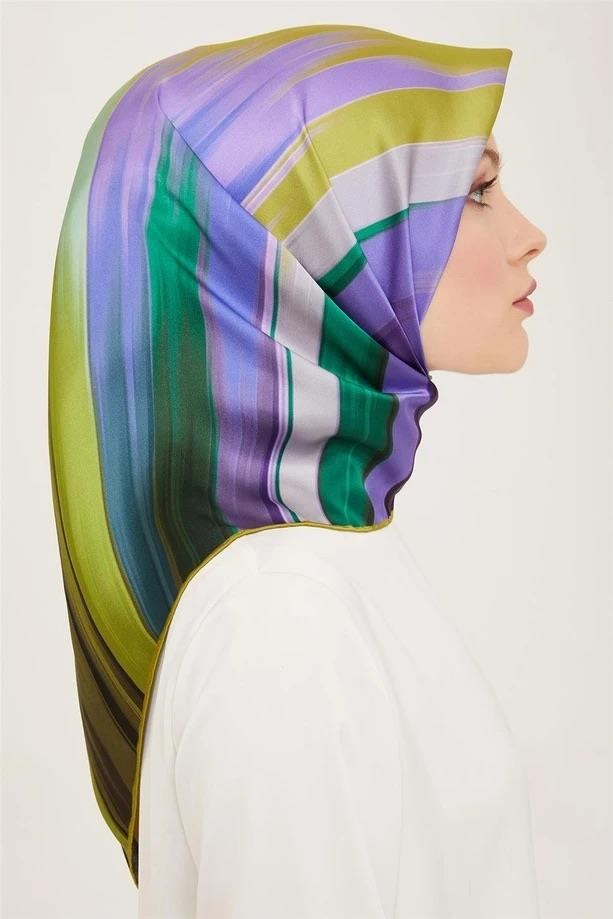Armine İpek Eşarp 2024 Yaz - 9131-05 Yeşil Twill