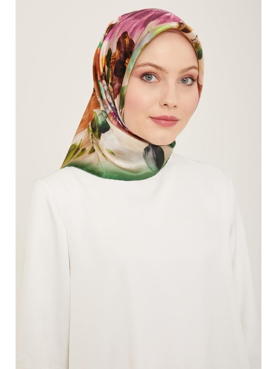 Armine İpek Eşarp 2024 Yaz - 9133-03 Yeşil Sura