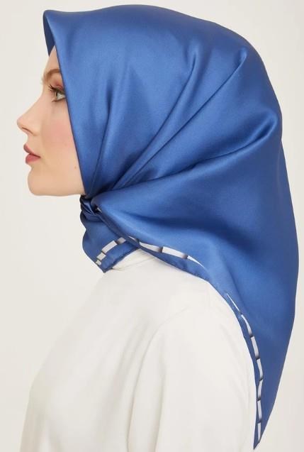 Armine İpek Eşarp 2024 Yaz - 9165-37 İndigo Sura