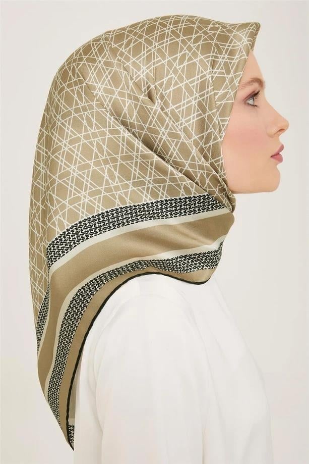 Armine İpek Eşarp 2024 Yaz - 9167-34 Camel Twill