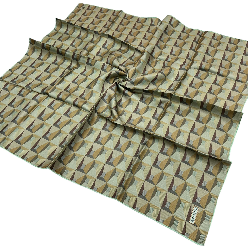 Armine İpek Eşarp 2025 Kış - 9204-04 Yeşil Twill