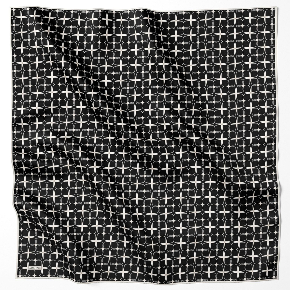 Armine İpek Eşarp 2025 Kış - 9207-04 Siyah Twill