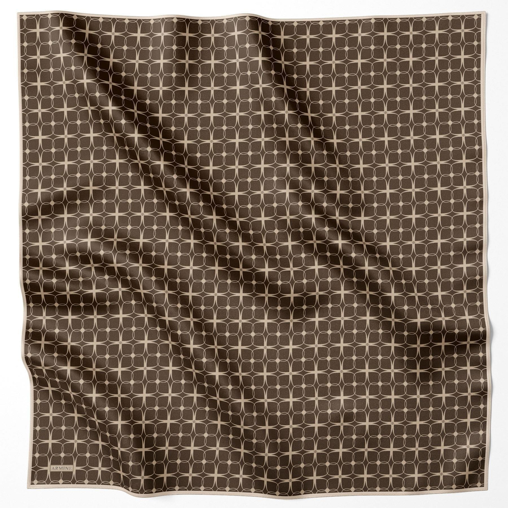 Armine İpek Eşarp 2025 Kış - 9207-34 Acı Kahve Twill