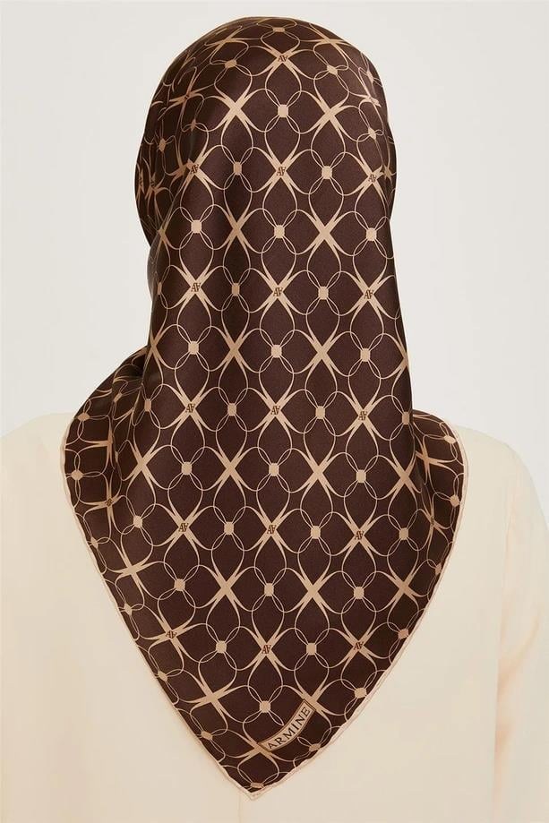 Armine İpek Eşarp 2025 Kış - 9207-34 Acı Kahve Twill