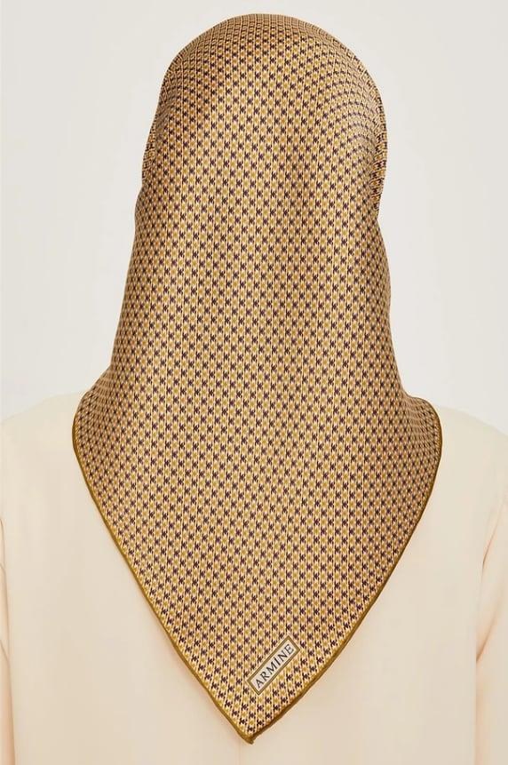 Armine İpek Eşarp 2025 Kış - 9210-33 Hardal Twill