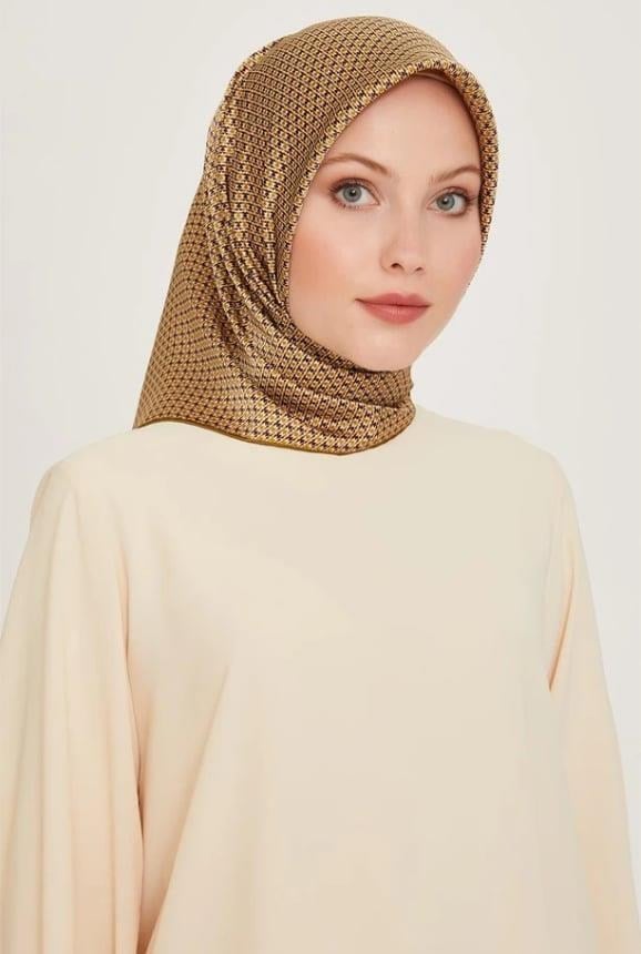 Armine İpek Eşarp 2025 Kış - 9210-33 Hardal Twill