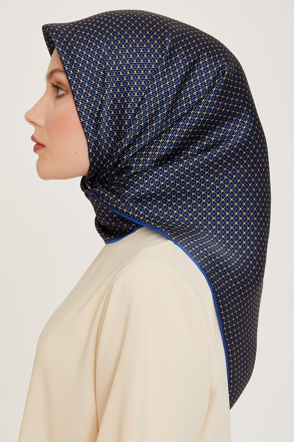 Armine İpek Eşarp 2025 Kış - 9210-80 Saks Twill