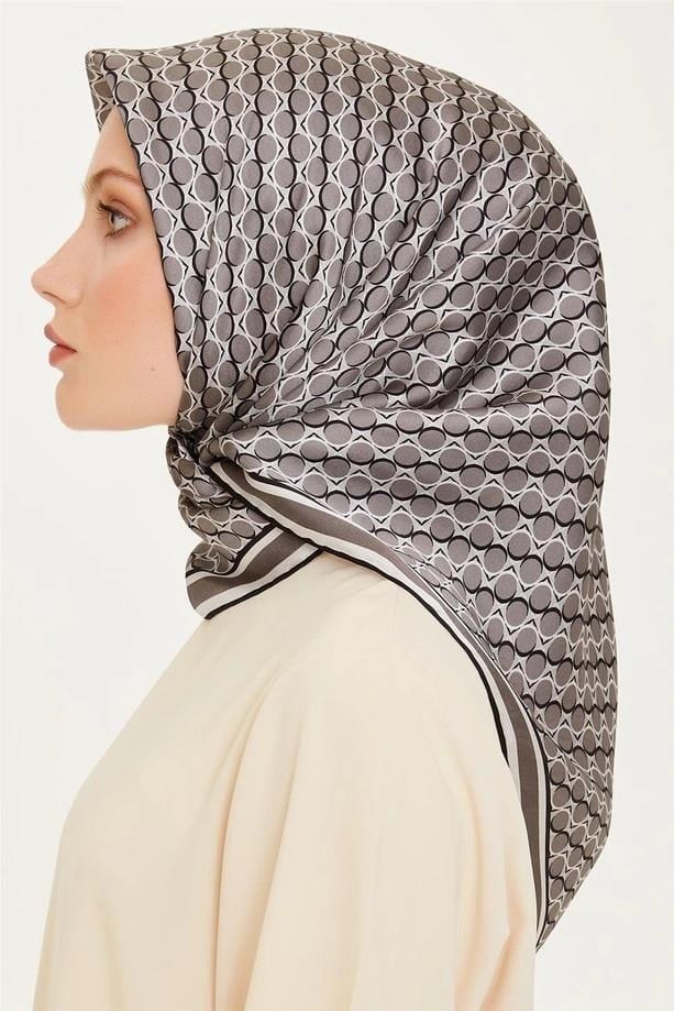 Armine İpek Eşarp 2025 Kış - 9226-81 Gri Twill