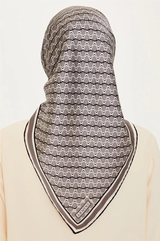 Armine İpek Eşarp 2025 Kış - 9226-81 Gri Twill