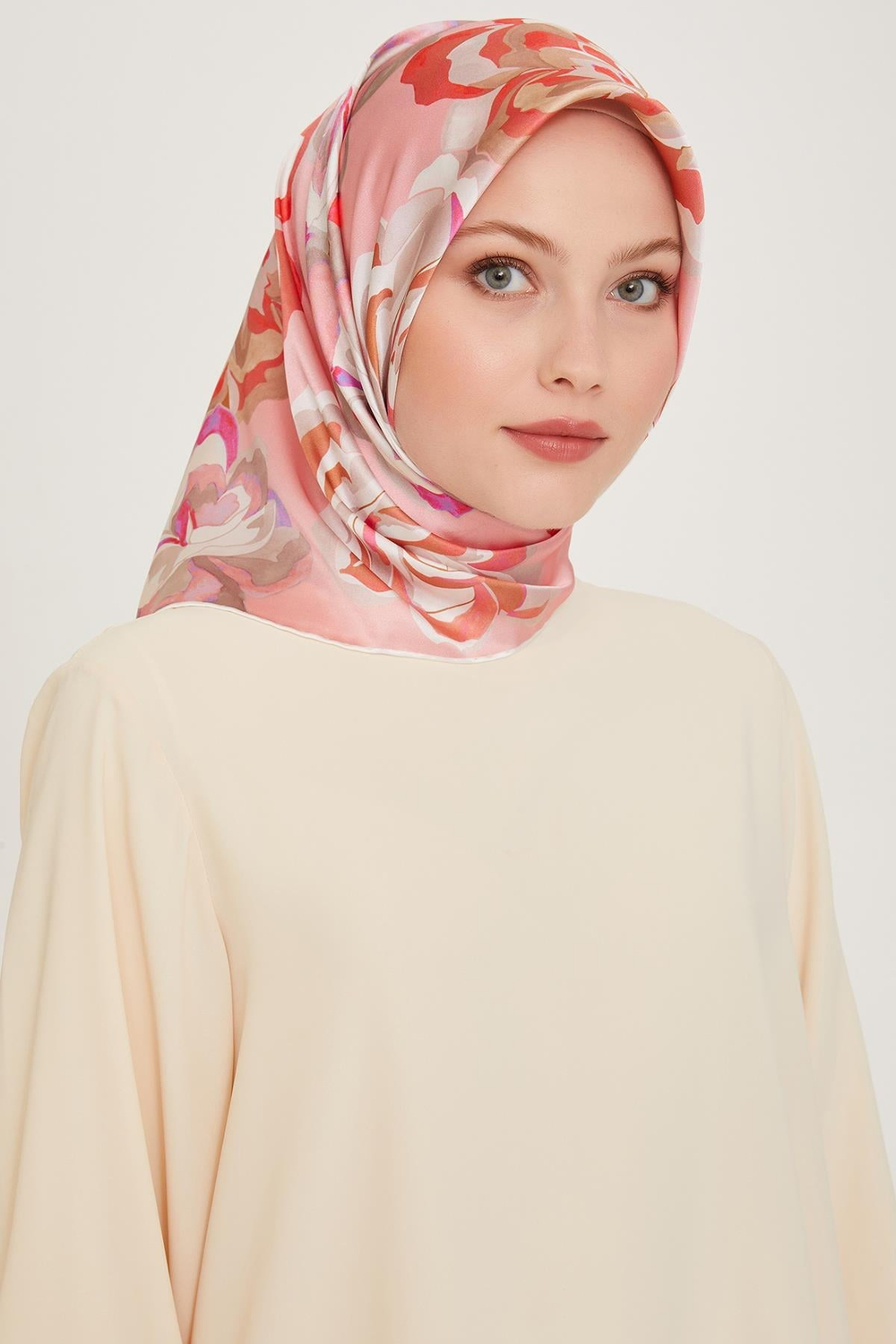 Armine İpek Eşarp 2025 Kış - 9234-23 Şeker Pembe Twill