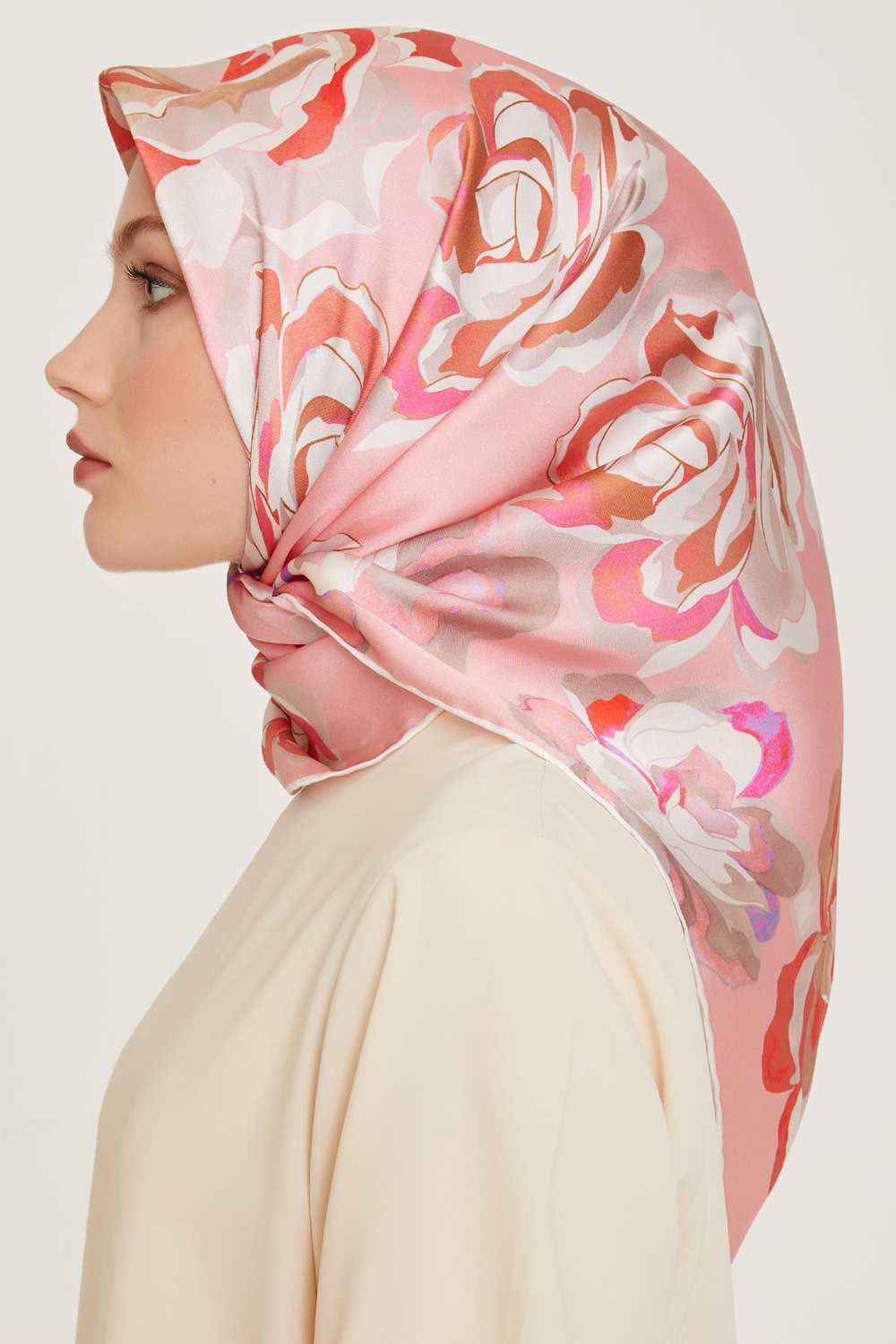 Armine İpek Eşarp 2025 Kış - 9234-23 Şeker Pembe Twill