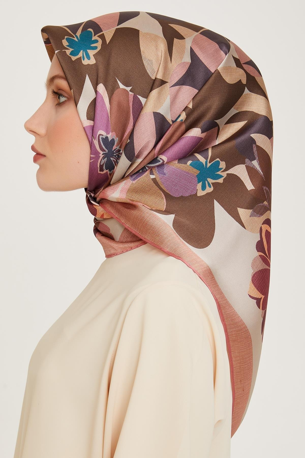 Armine İpek Eşarp 2025 Kış - 9238-82 Pudra Twill