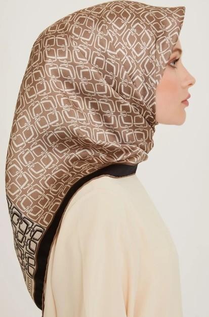 Armine İpek Eşarp 2025 Kış - 9248-32 Siyah Vizon Twill