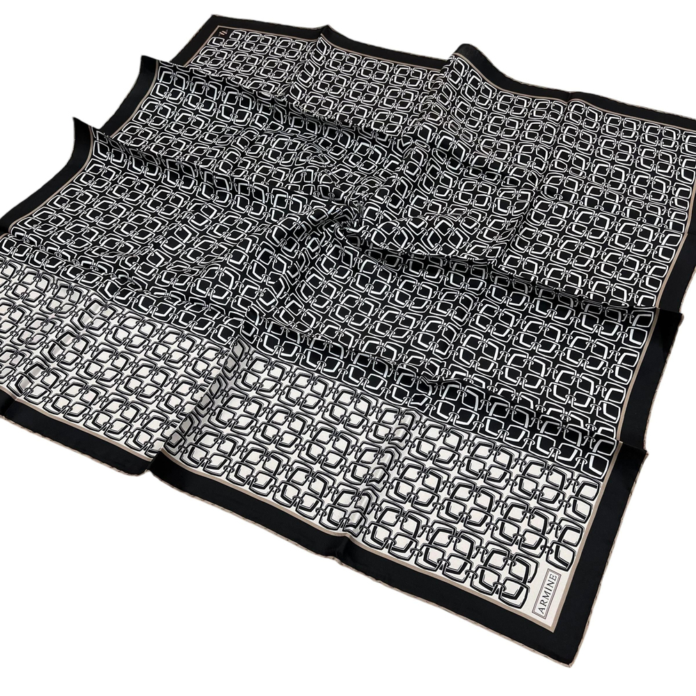 Armine İpek Eşarp 2025 Kış - 9248-50 Siyah Twill