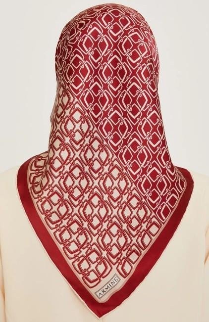 Armine İpek Eşarp 2025 Kış - 9248-82 Bordo Twill