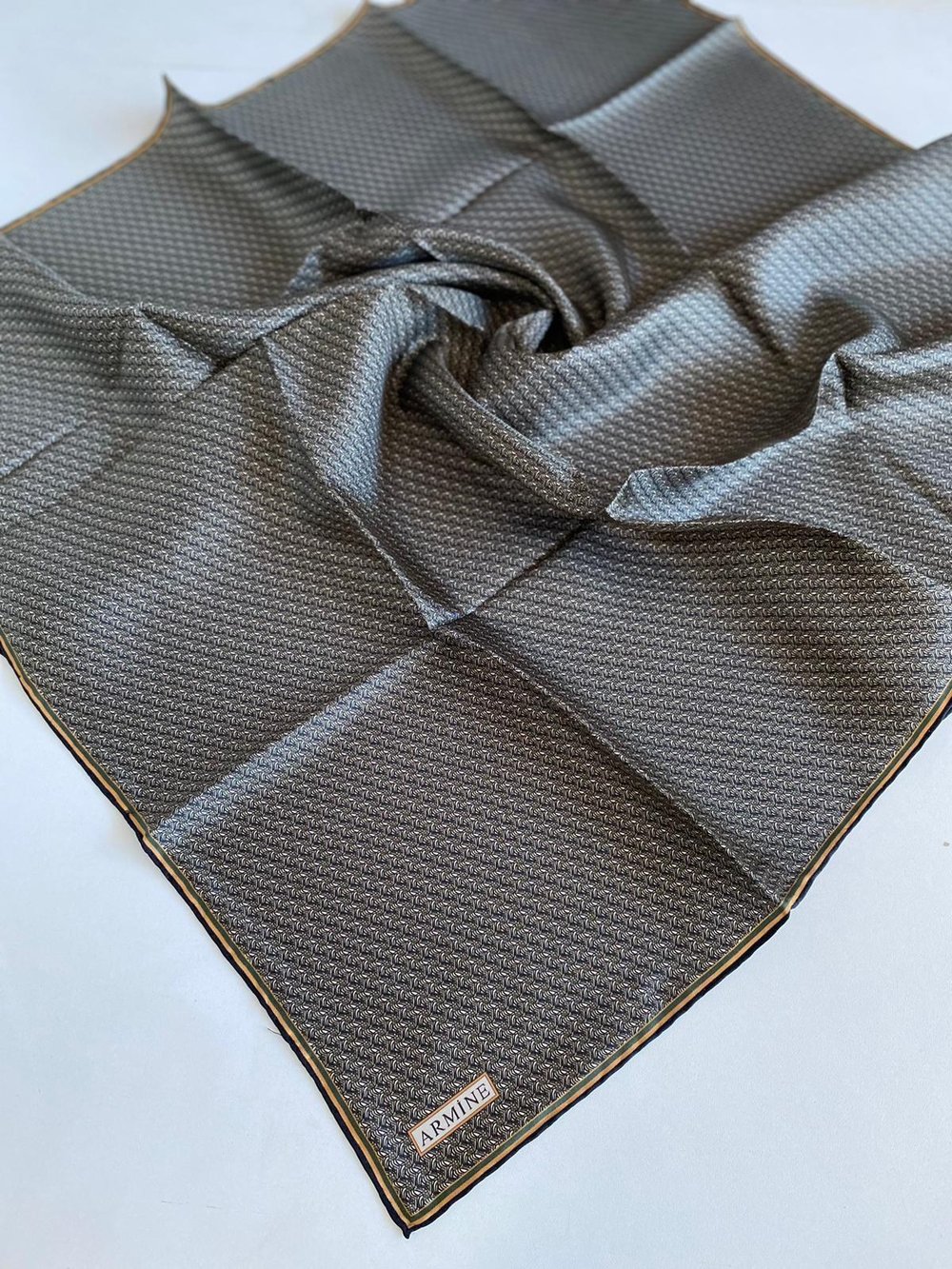 Armine İpek Eşarp 2025 Kış - 9250-52 Sarı Yeşil Twill