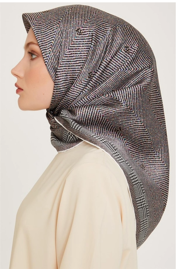 Armine İpek Eşarp 2025 Kış - 9252-09 Gri Twill
