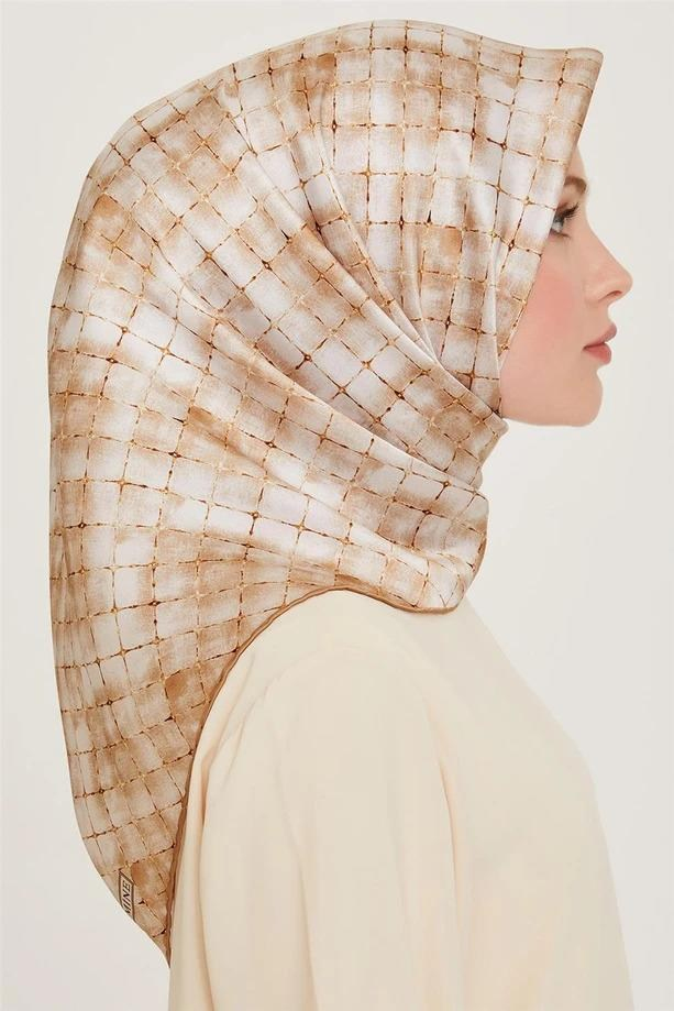 Armine İpek Eşarp 2025 Kış - 9259-86 Açık Gold Twill