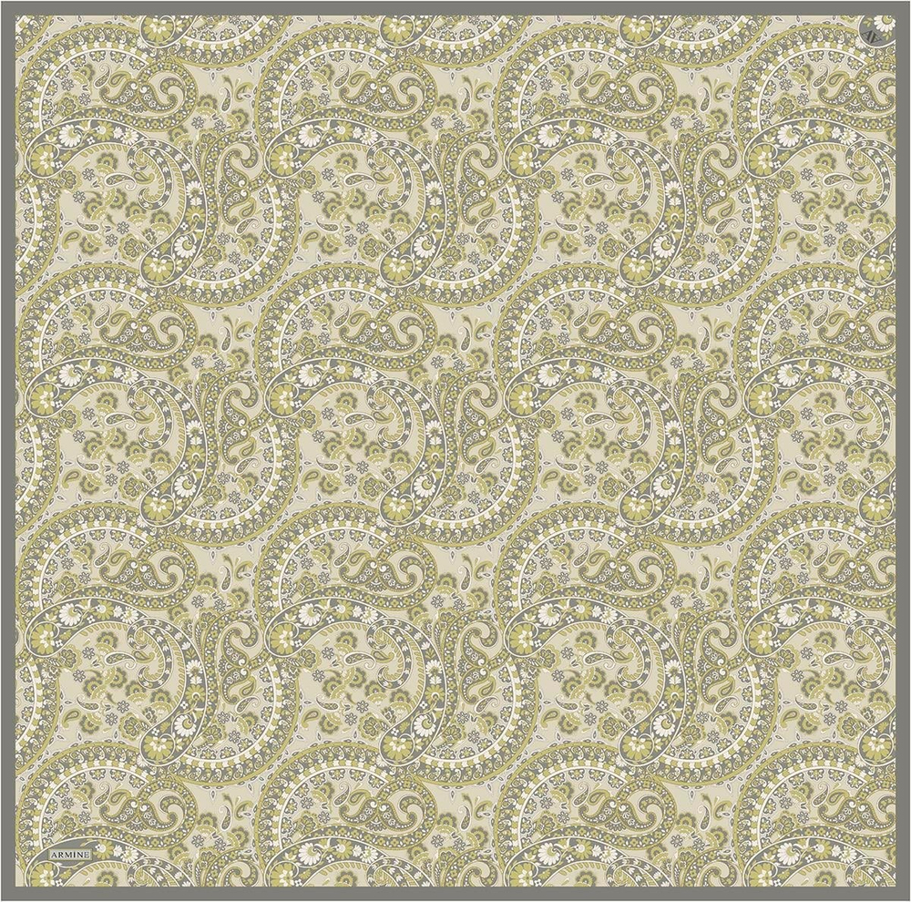 Armine İpek Eşarp 2025 Yaz - 9304-07 Yağ Yeşili Twill