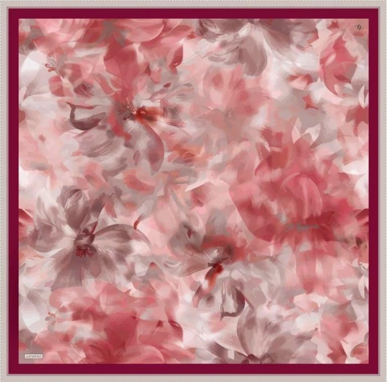 Armine İpek Eşarp 2025 Yaz - 9310-85 Bordo Twill