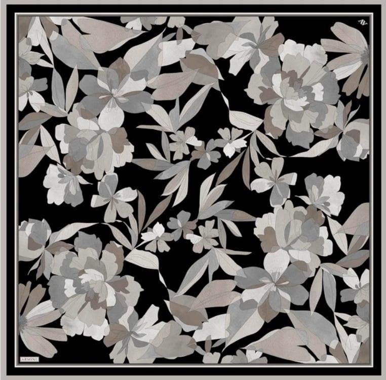 Armine İpek Eşarp 2025 Yaz - 9312-07 Siyah Kahve Twill
