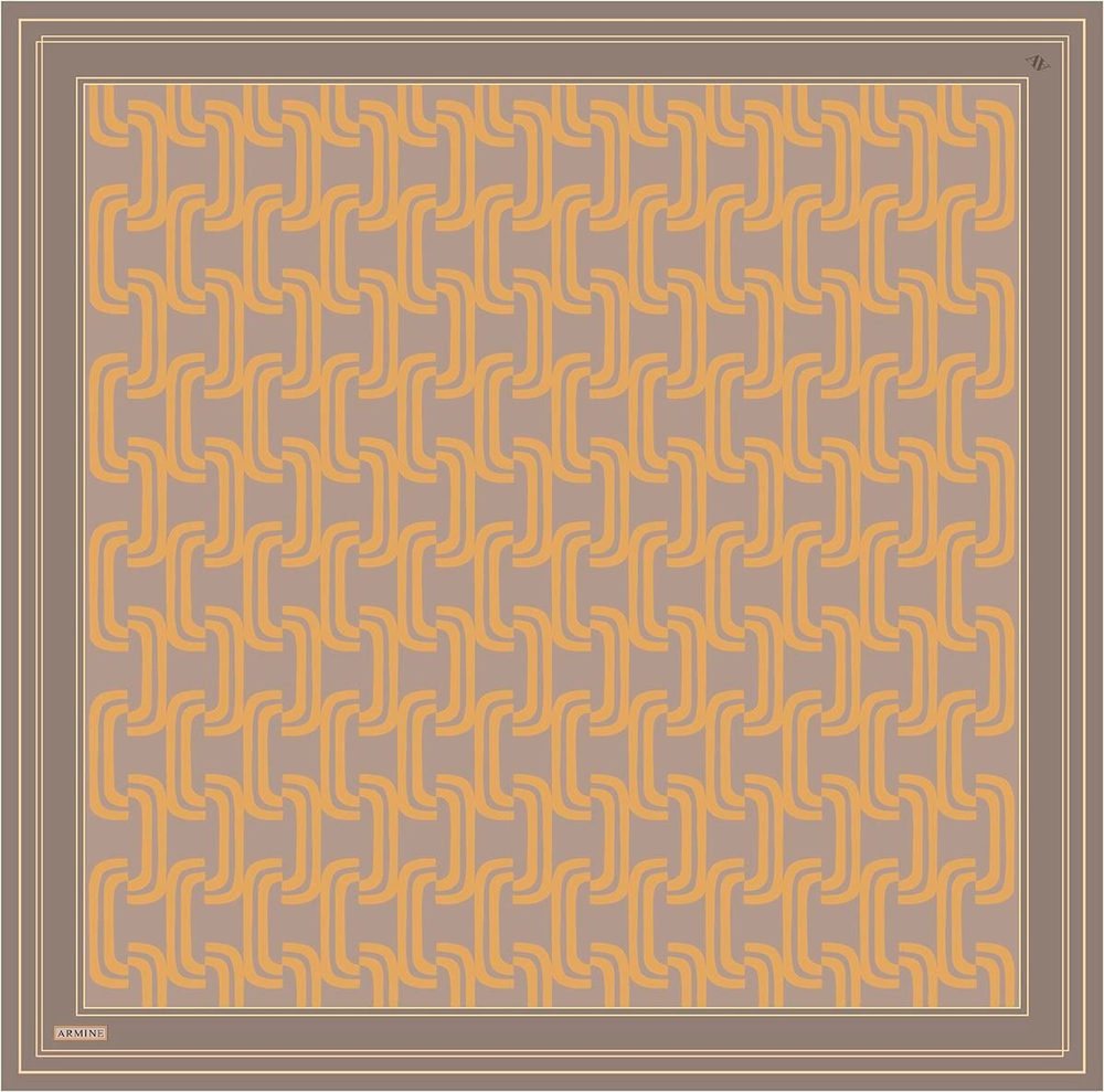 Armine İpek Eşarp 2025 Yaz - 9343-36 Koyu Taş Turuncu Twill