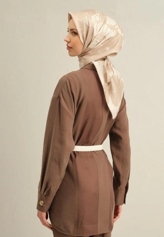 Armine İpek Eşarp 2025 Yaz - 9344-31 Soft Bej Twill
