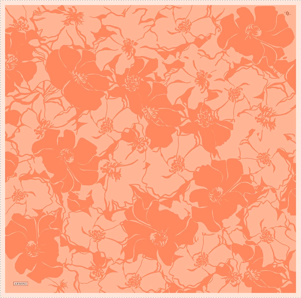 Armine İpek Eşarp 2025 Yaz - 9344-36 Oranj Twill