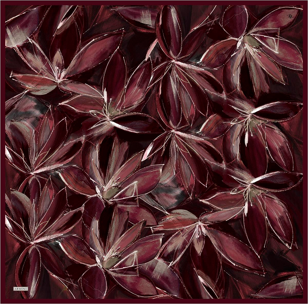 Armine İpek Eşarp 2026 Kış - 9406-81 Bordo Twill
