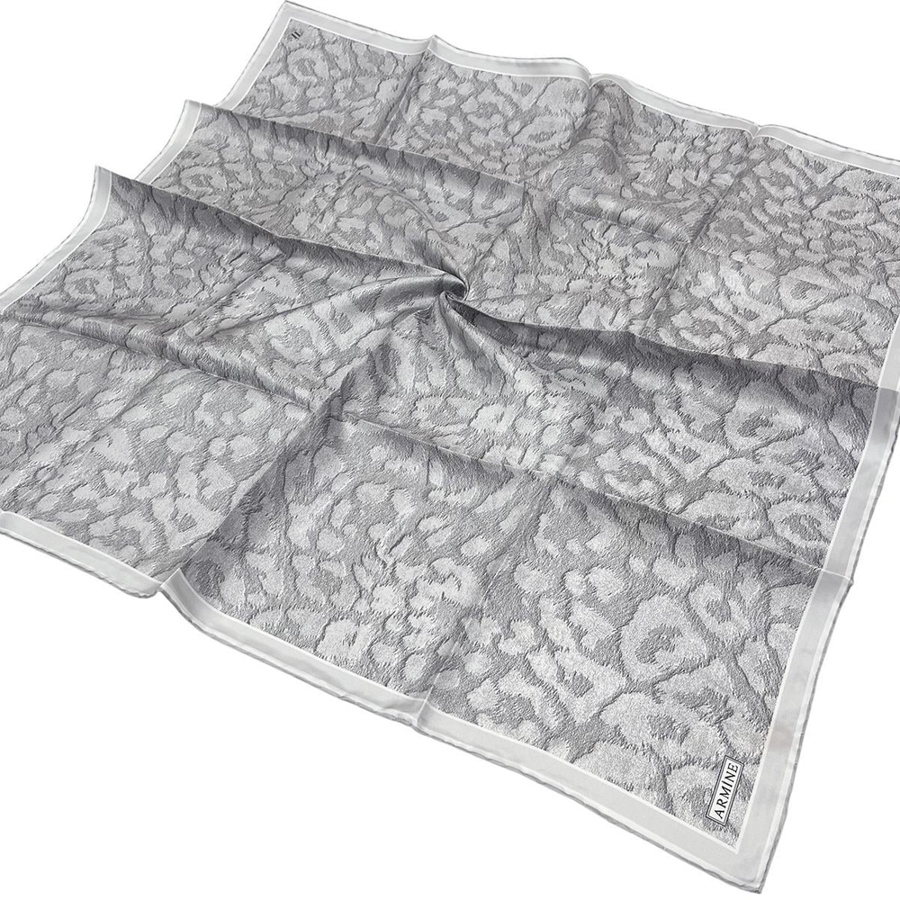 Armine İpek Eşarp 2026 Kış - 9408-86 Gümüş Twill