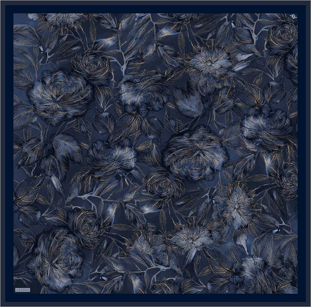 Armine İpek Eşarp 2026 Kış - 9409-81 Lacivert Twill