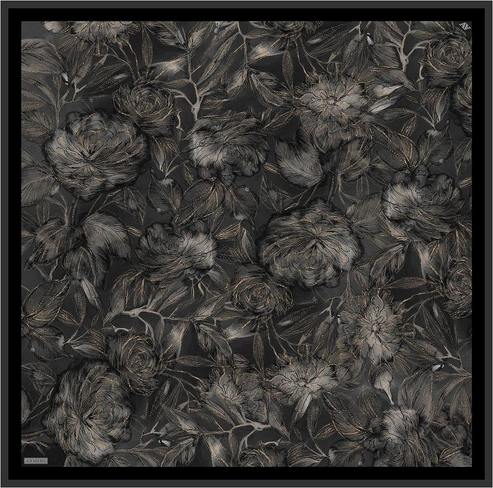 Armine İpek Eşarp 2026 Kış - 9409-85 Siyah Twill