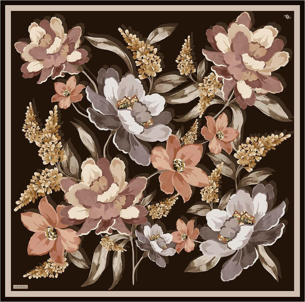 Armine İpek Eşarp 2026 Kış - 9414-38 Acı Kahve Twill
