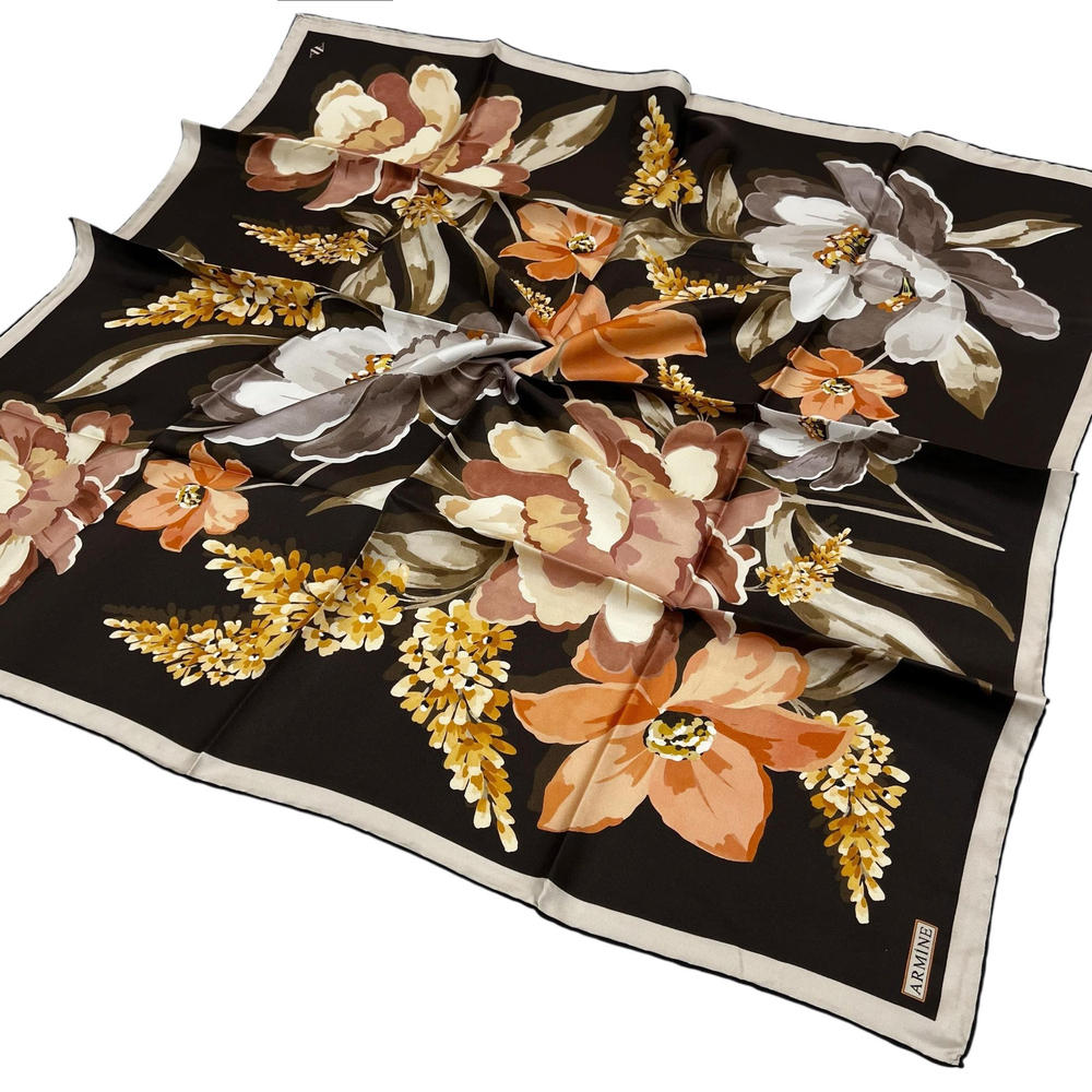 Armine İpek Eşarp 2026 Kış - 9414-38 Acı Kahve Twill