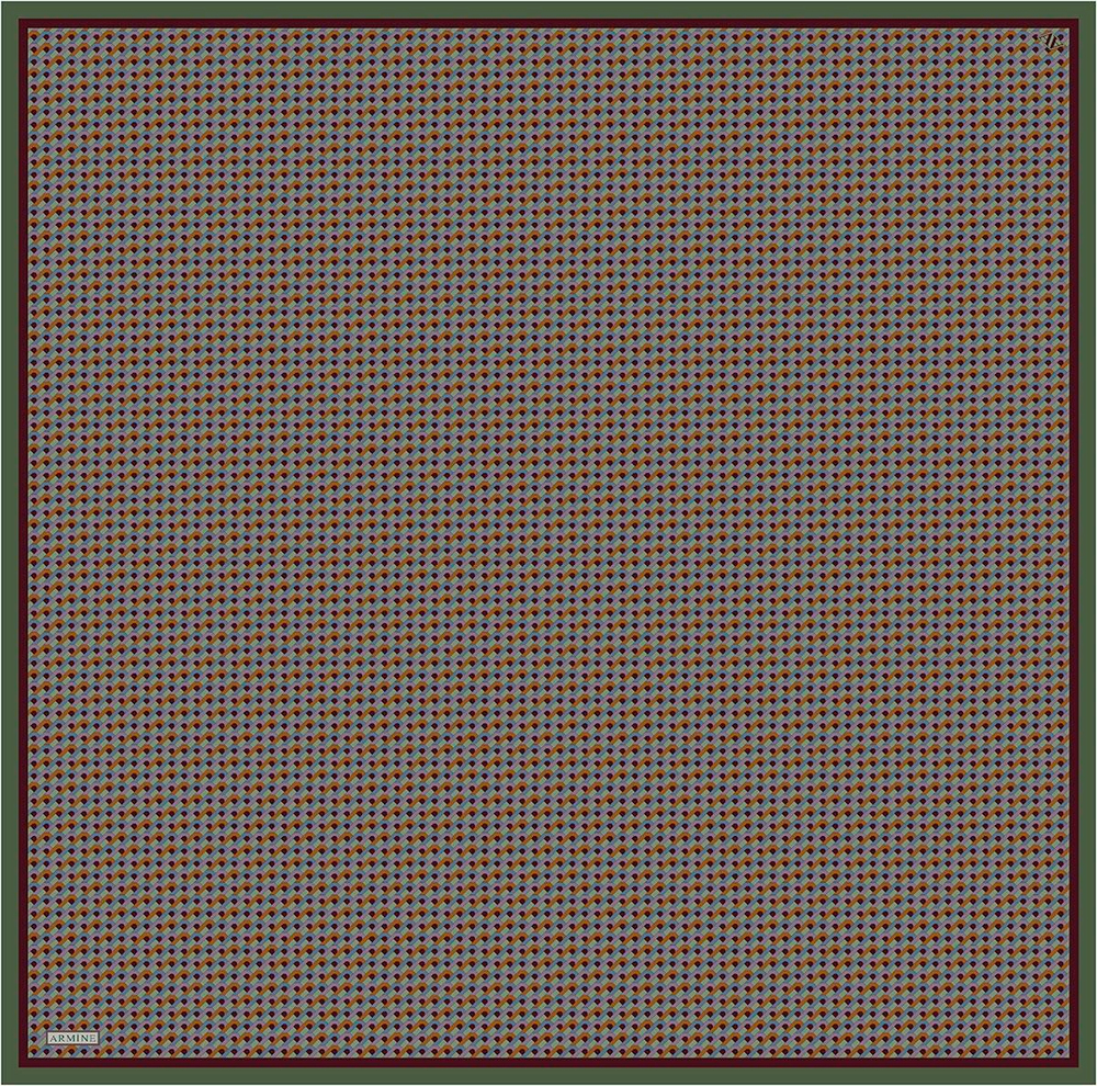 Armine İpek Eşarp 2026 Kış - 9417-52 Bordo Kiremit Yeşil Twill