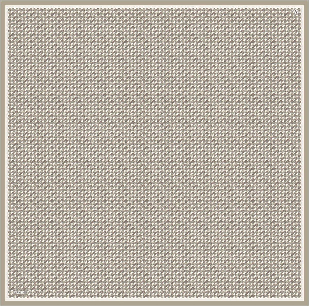 Armine İpek Eşarp 2026 Kış - 9417-85 Yağ Yeşili Bej Twill
