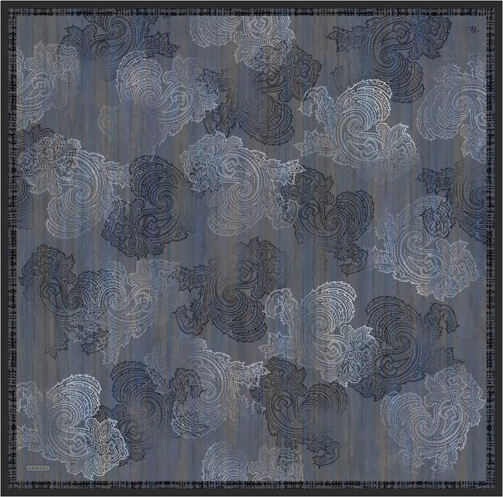 Armine İpek Eşarp 2026 Kış - 9428-02 Gri Mavi Twill