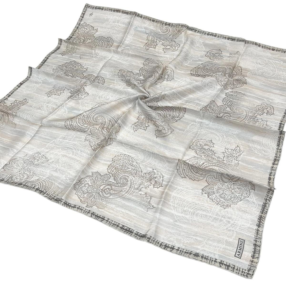 Armine İpek Eşarp 2026 Kış - 9428-35 Krem Twill