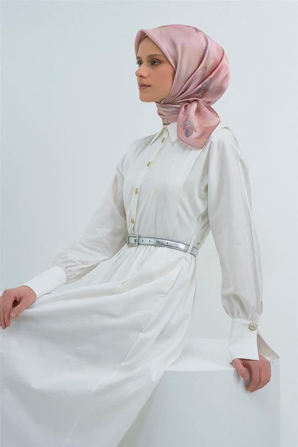 Armine İpek Eşarp 2026 Yaz - 9505-01 Pudra Pembe Sura