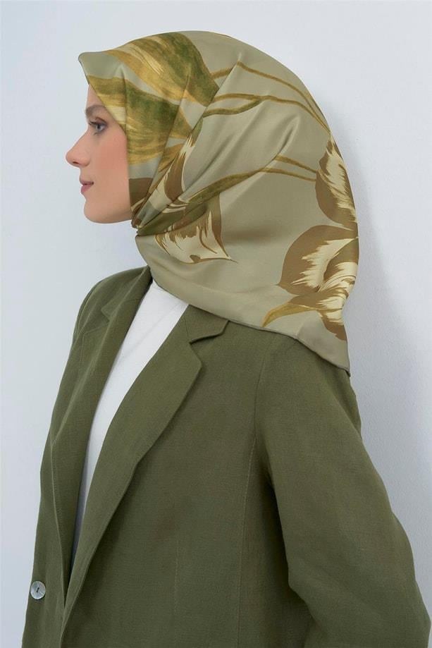Armine İpek Eşarp 2026 Yaz - 9506-08 Mint Yeşili Twill