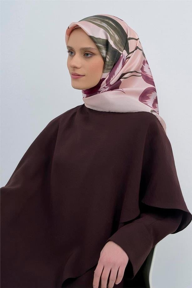 Armine İpek Eşarp 2026 Yaz - 9506-33 Pudra Pembe Sura