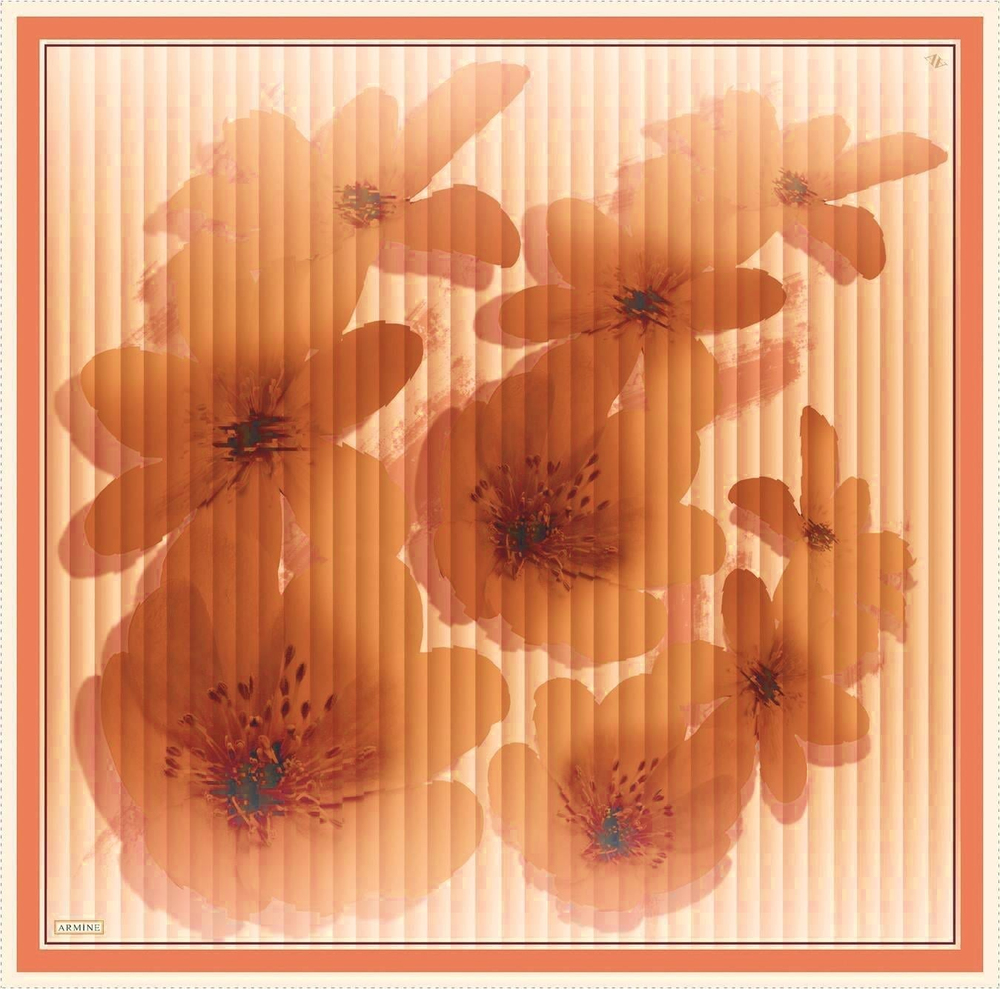 Armine İpek Eşarp Nostalji  - 9100-31 Turuncu Twill