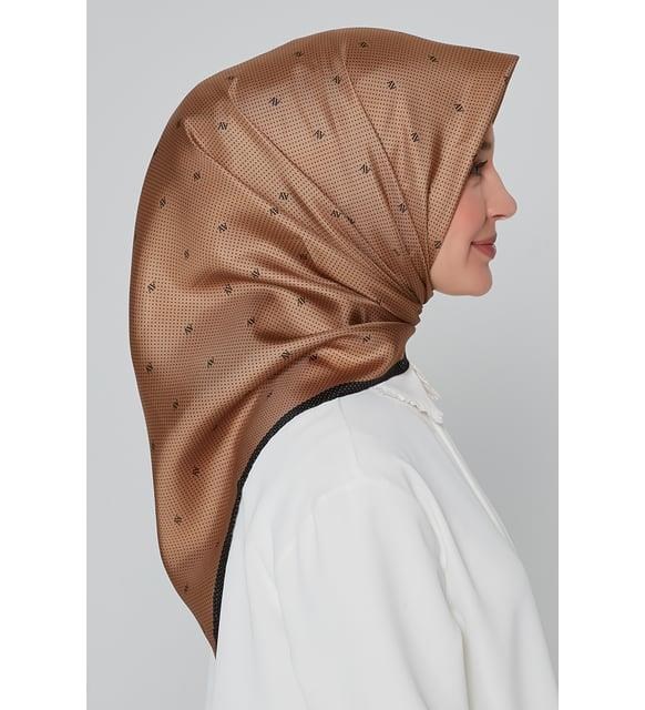 Armine İpek Eşarp Nostalji - 8259-89 Kahve Twill