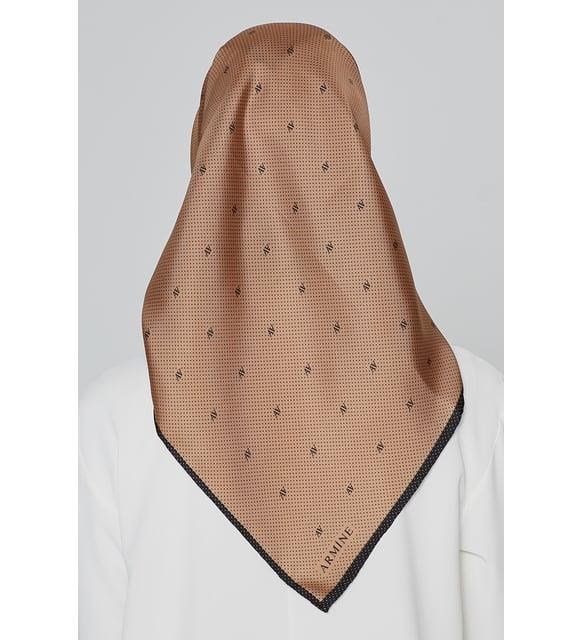 Armine İpek Eşarp Nostalji - 8259-89 Kahve Twill